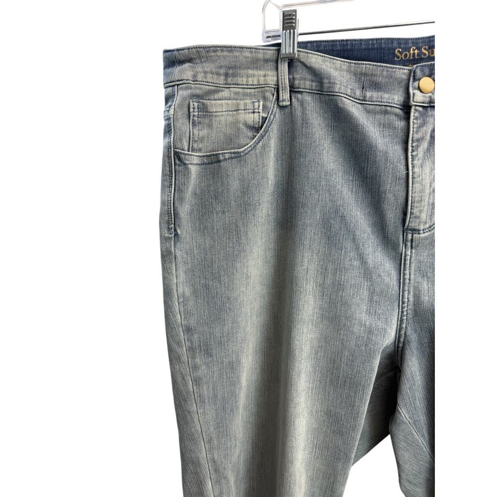 Soft Surroundings Womens 22 Plus Touch Of Lace Comfort Straight High Rise Jeans - Picture 4 of 11